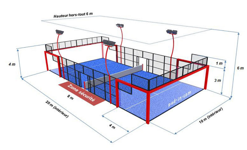 Terrain de Padel et dimensions