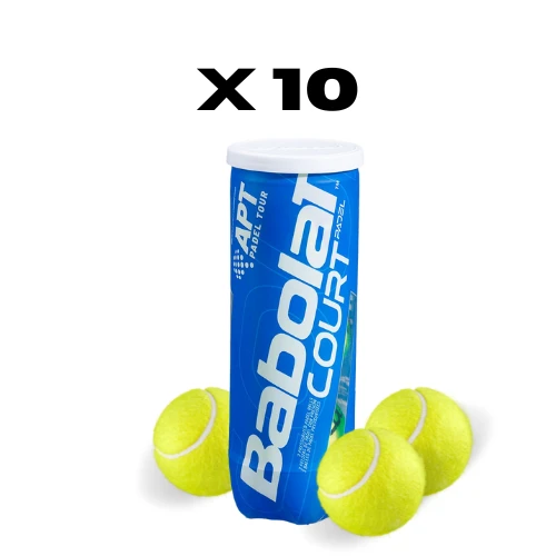 10 kokers met Babolat Court -padelballen
