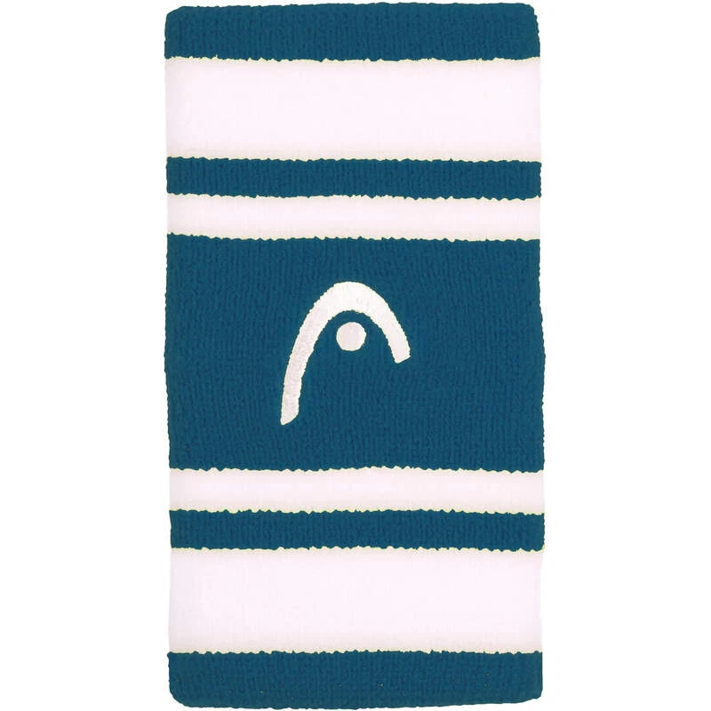 Poignet Head x2 Bleu Sarcelle et Blanc Large 5"