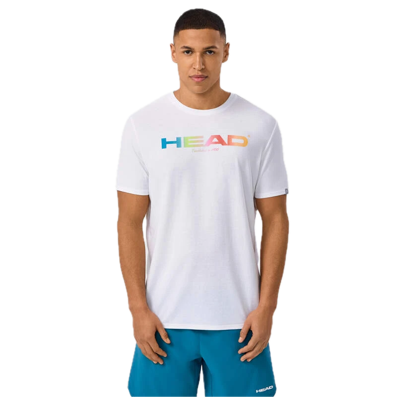 T-Shirt Head Rainbow Men Blanc