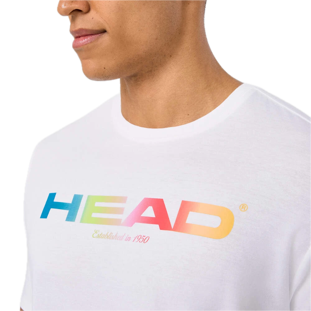 T-Shirt Head Rainbow Men Blanc