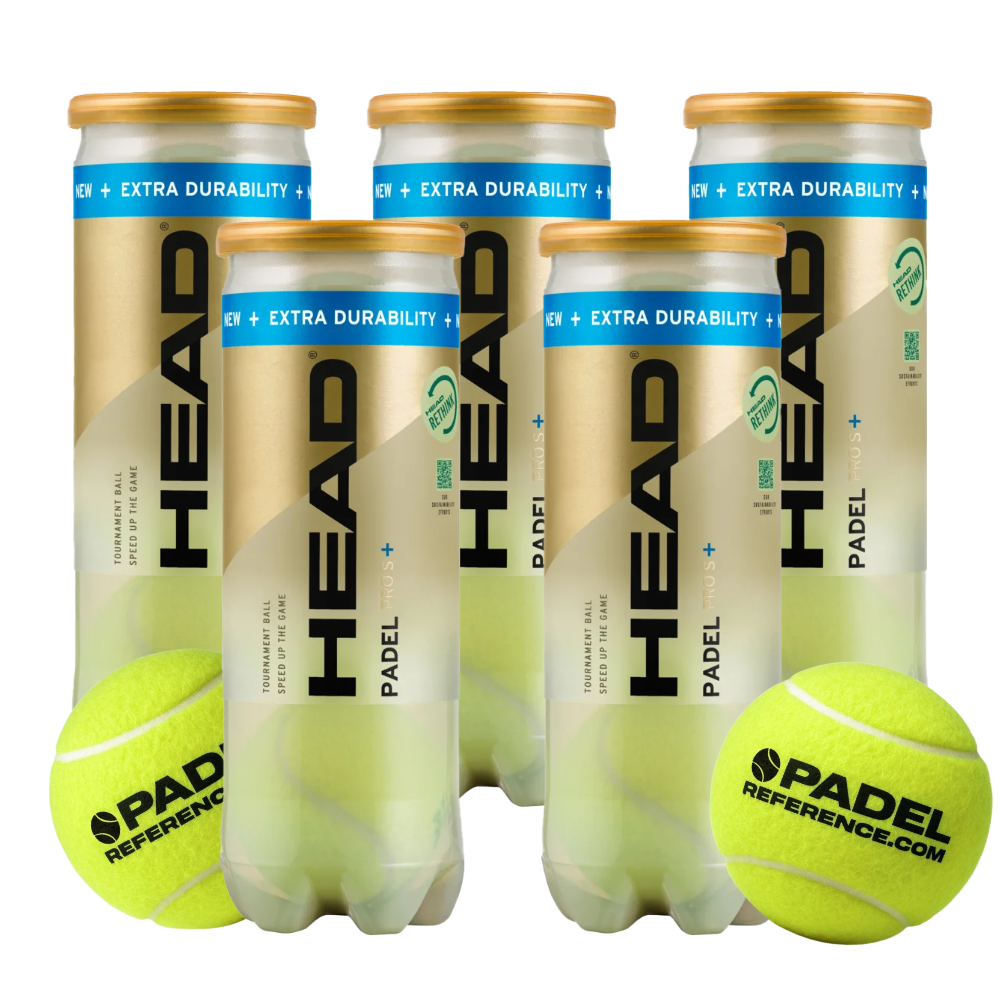 5 rör med Head Pro S+ x Padel Reference bollar
