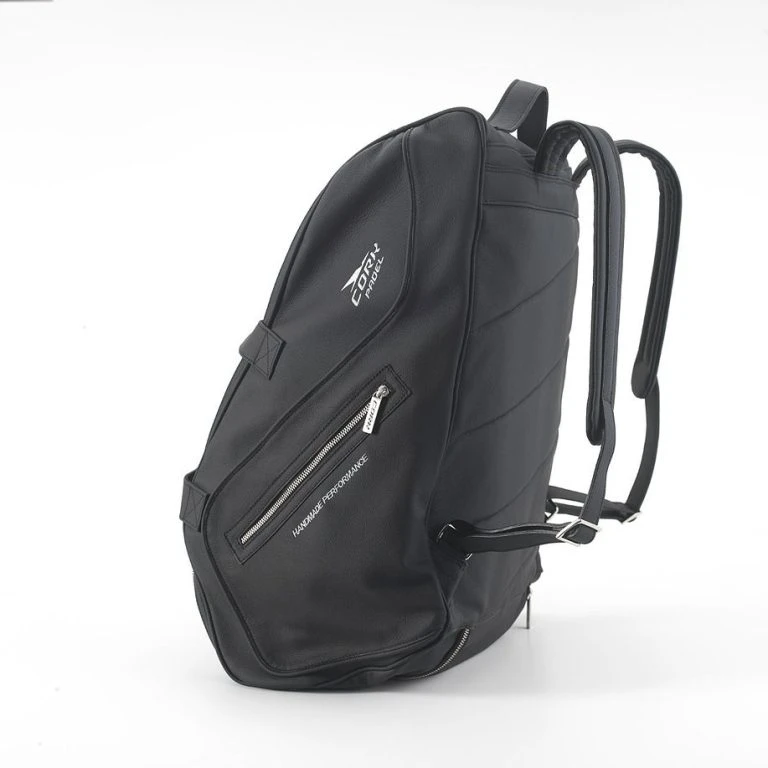 Cork Thermo Bag in black leather / silver