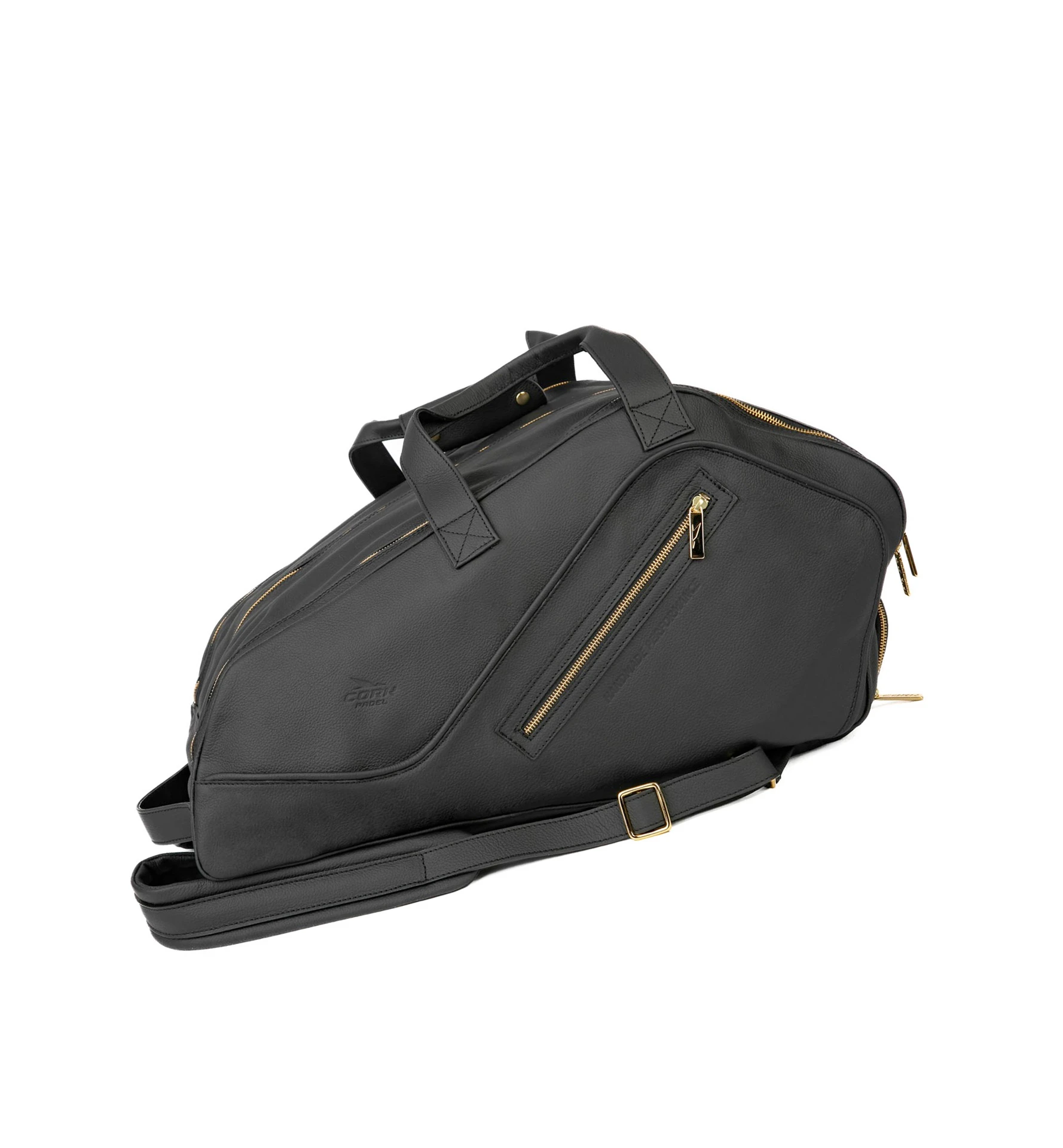 Cork Thermotasche aus schwarzem Leder / gold