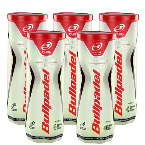 5 rör Bullpadel Premium Pro-bollar