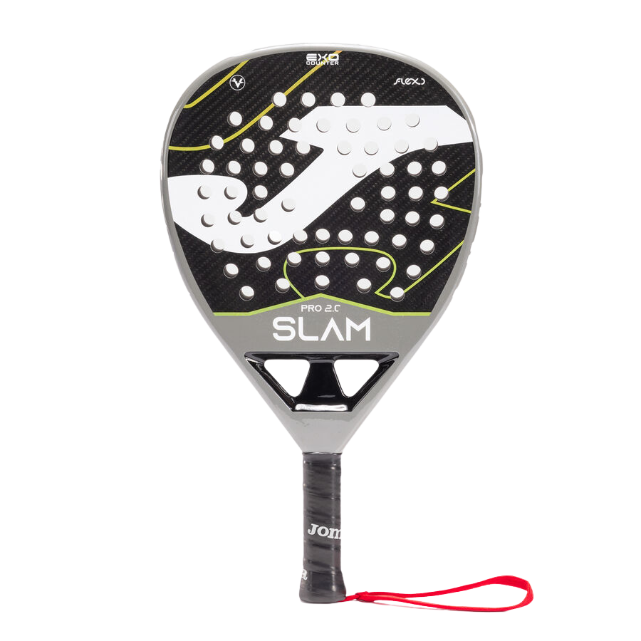 Padelracket Padelrackets Slam Pro lichtgrijs zwart