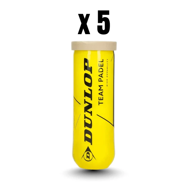 5 Tubes of Dunlop Team Padel Balls