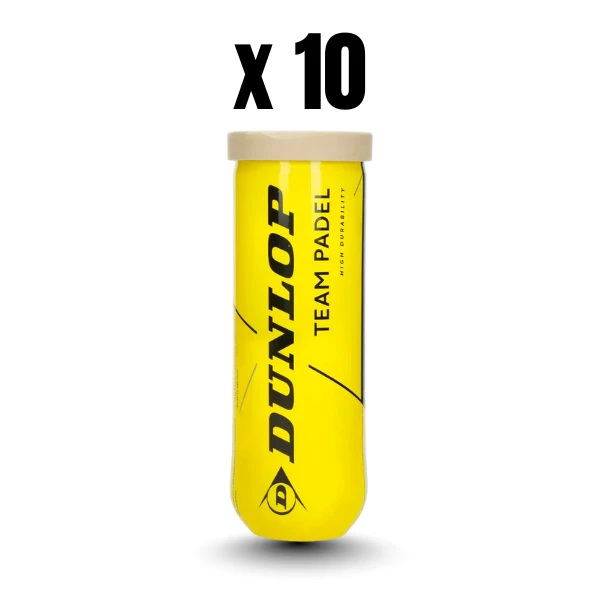 10 Tubes of Dunlop Team Padel Balls