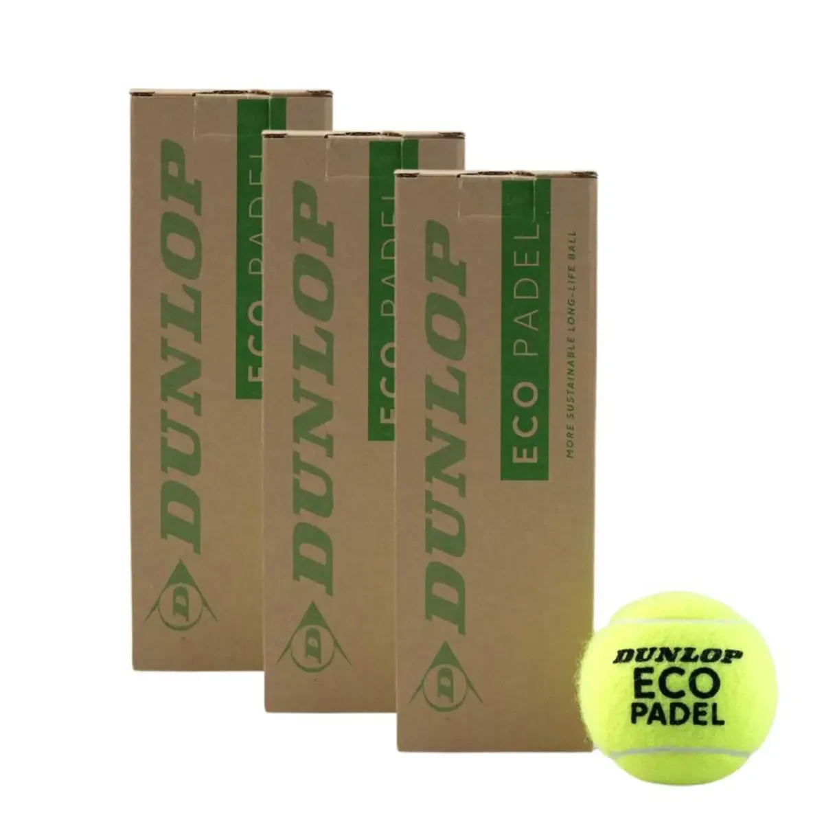 3 Tubos de Pelotas de Padel Dunlop Eco Padel