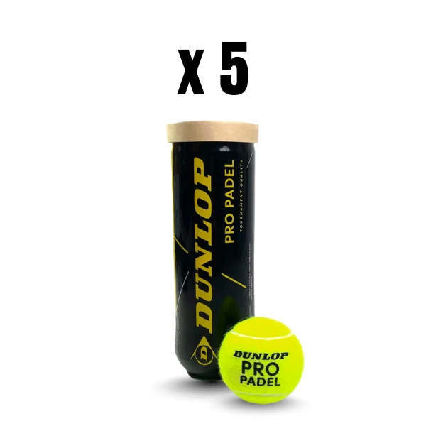 5 Tubes of Dunlop Pro Padel Balls