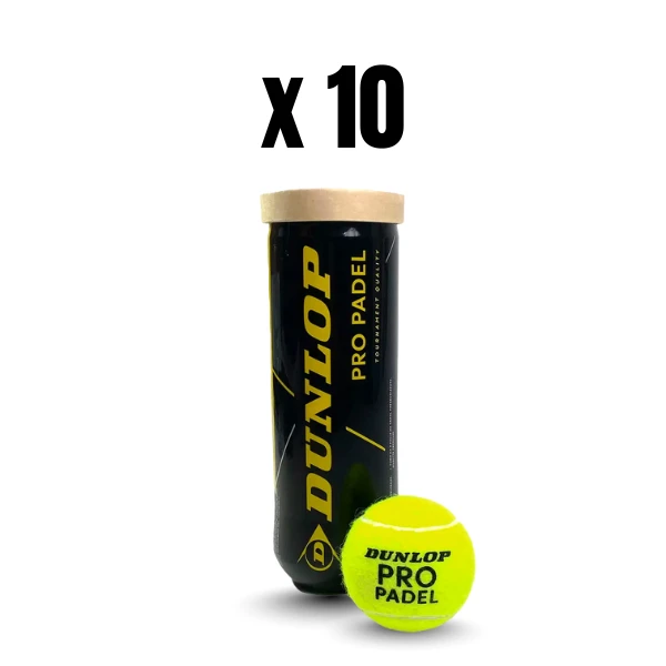 10 Tubes of Dunlop Pro Padel Balls