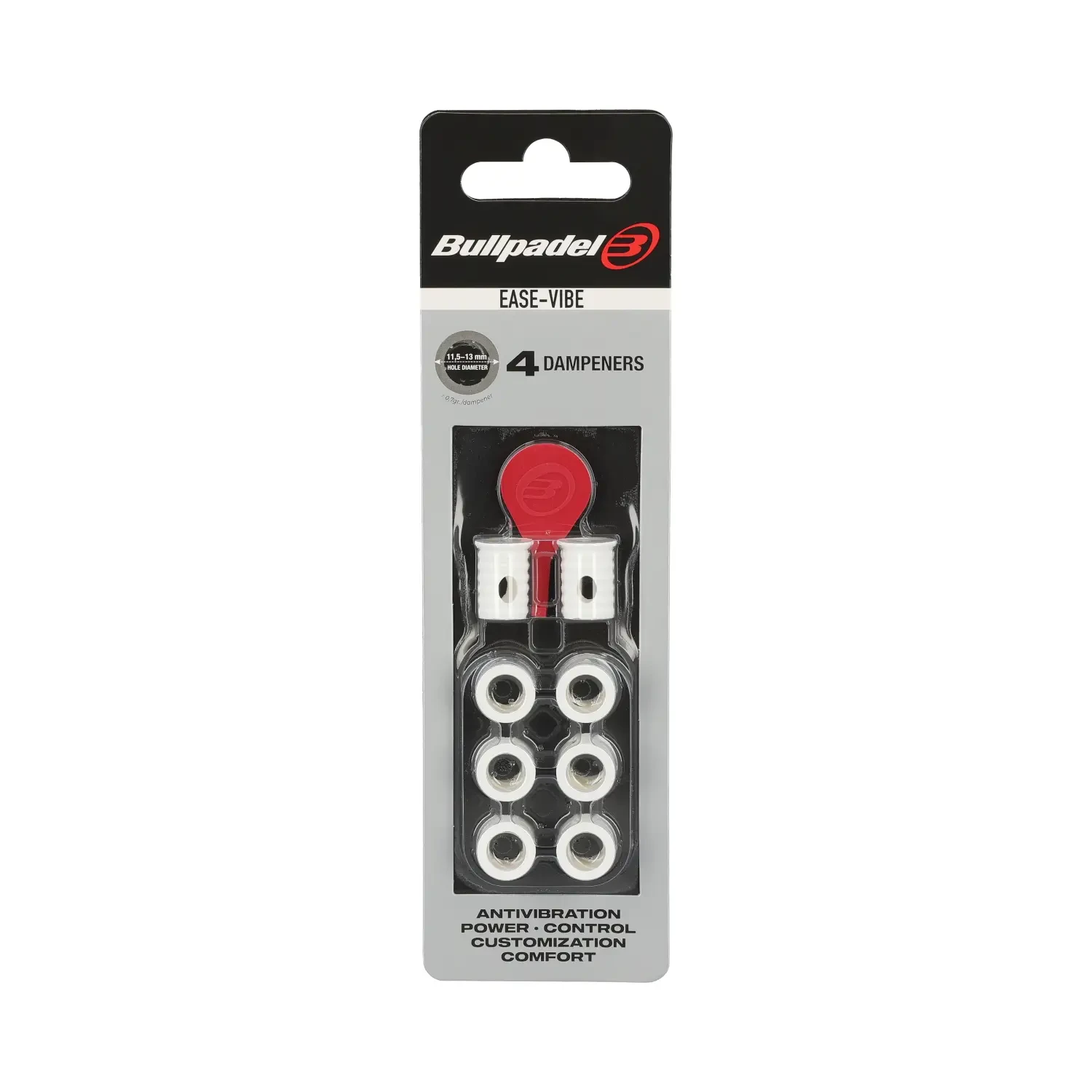 Bullpadel Ease Vibe Weiß Antivibratoren x4