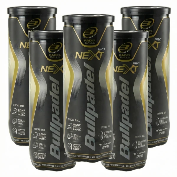 5 cans of Bullpadel Next Pro Padel Balls