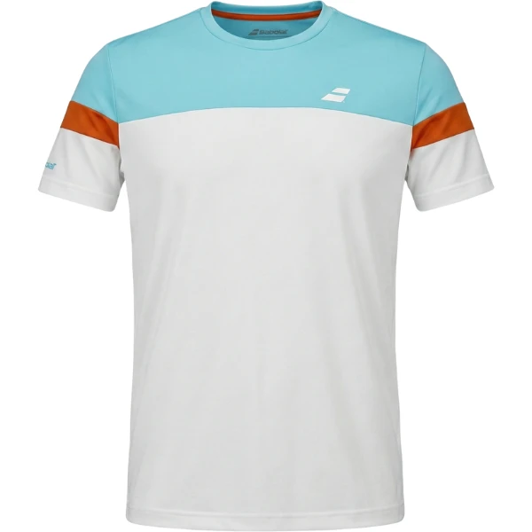 BABOLAT Crew Neck Tee White/Blue T-Shirt
