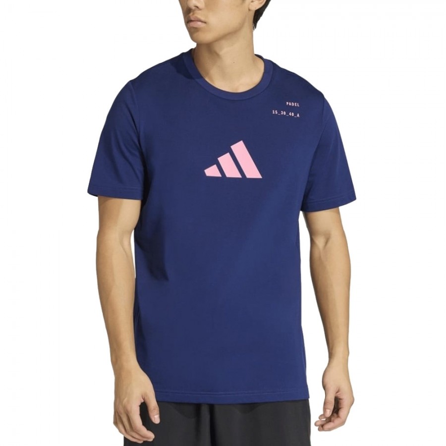 T-Shirt ADIDAS M Padel Cat Bleu Marine