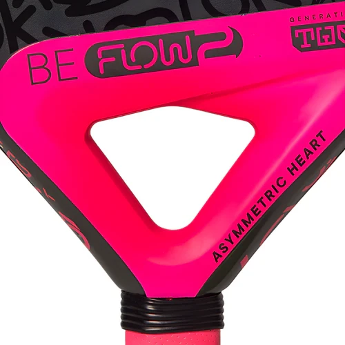 Raquette de padel Lok Be Flow Gen 2 Rose 2026 – détail du cœur Asymmetric Heart