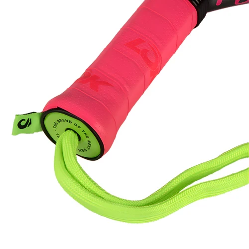 Raquette de padel Lok Be Flow Gen 2 Rose 2026 – détail du grip et de la dragonne
