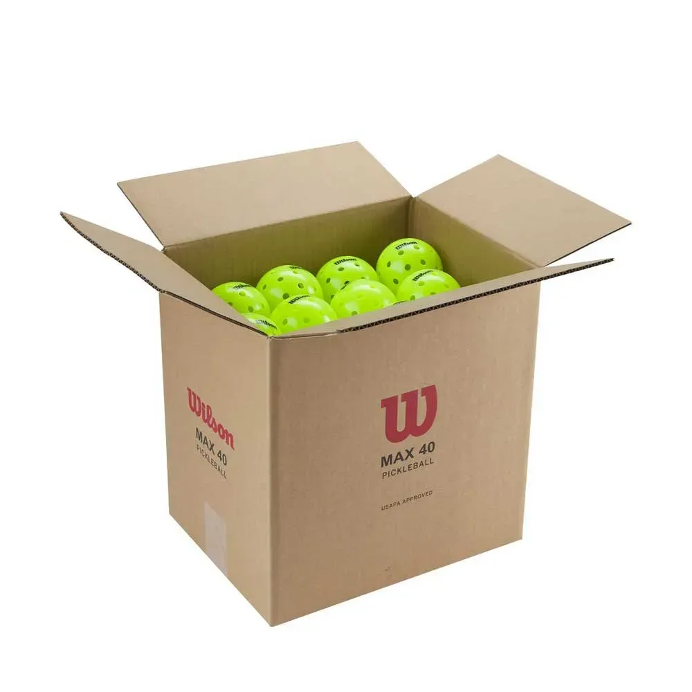 Carton de 48 Balles de pickleball Wilson Max 40 Outdoor Case