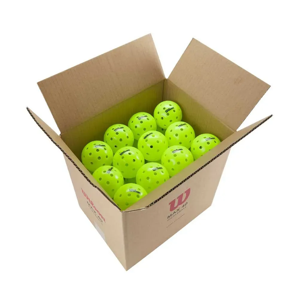 Carton de 48 Balles de pickleball Wilson Max 40 Outdoor Case