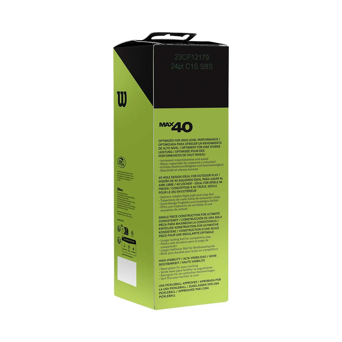 Wilson Max 40 Outdoor Pickleball Balls x3