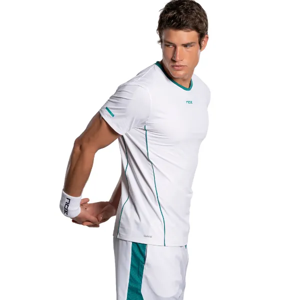 T-Shirt NOX Pro Blanc/Vert Ivoire