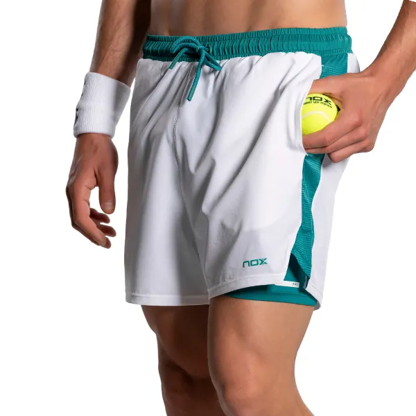 Short NOX Pro Blanc/Vert Ivoire