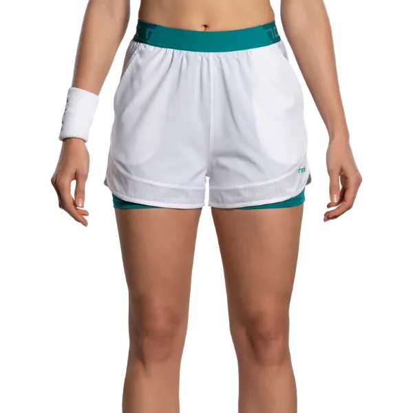 NOX Pro Dames Wit/Ivoor Groen Short