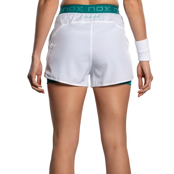 NOX Pro Dames Wit/Ivoor Groen Short