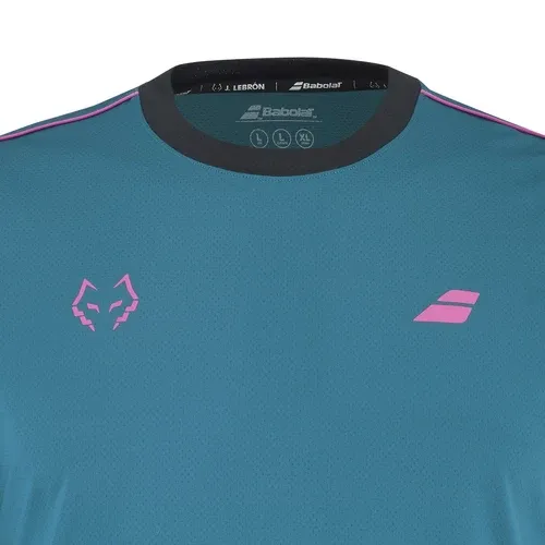 T-shirt Babolat Crew Neck Tee Lebron Bleu/Rose