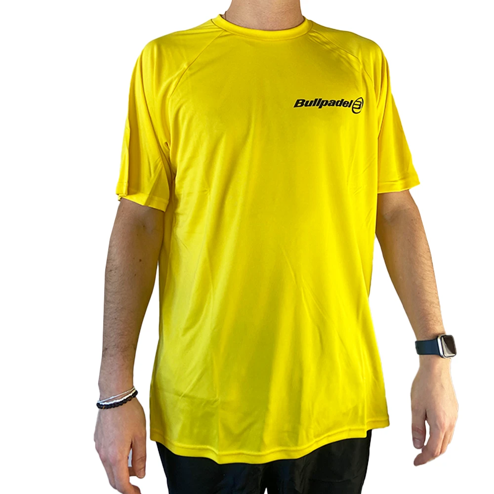T-SHIRT HOMME BULLPADEL PRESENT JAUNE I Padel Reference