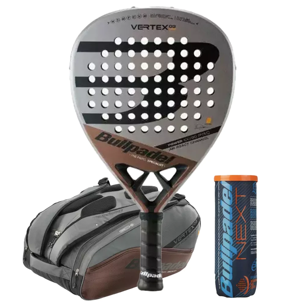 Pack BULLPADEL VERTEX 03 COMFORT 2023 + Tasche BULLPADEL BPP23001 VERTEX GRIS