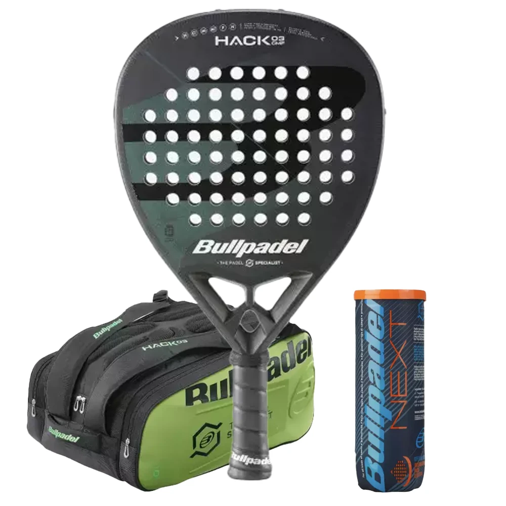 Pack BULLPADEL HACK 03 COMFORT 2023 + Tasche BULLPADEL BPP23012 HACK KAKI