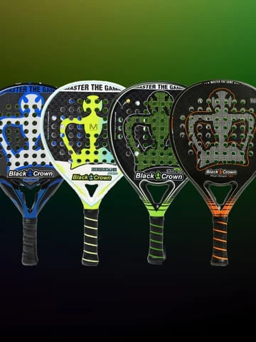 Illustration pack Black crown padel rackets